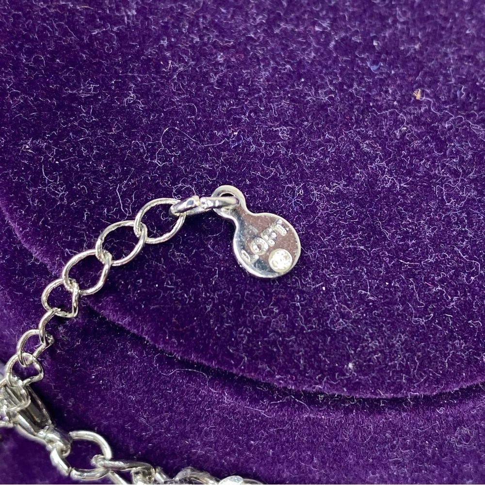 Loft Double Strand Rectangle Rhinestone Statement… - image 3